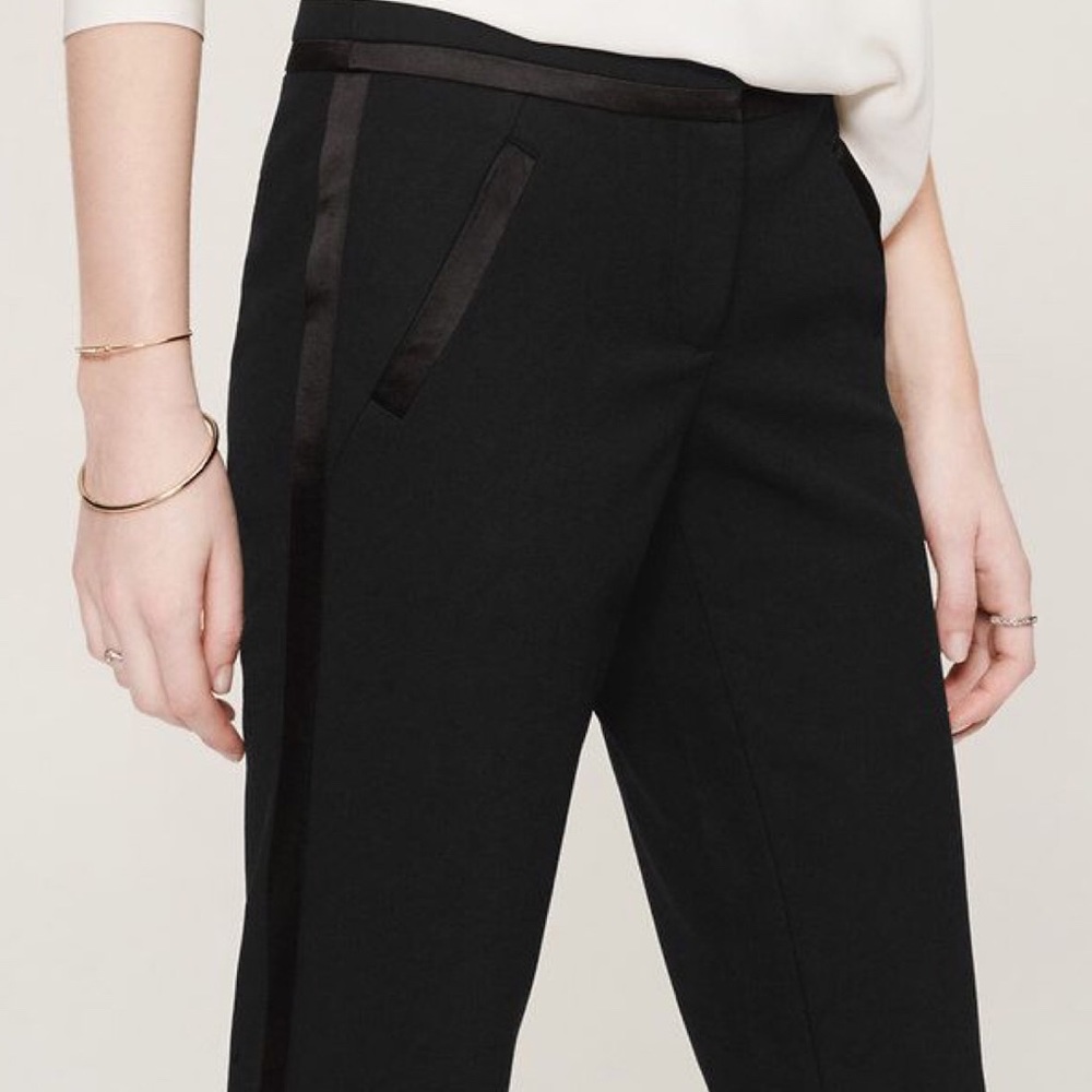 Ann Taylor Loft Tuxedo Black pants Marisa sz 4